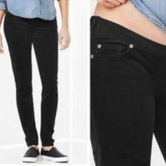 GAP Maternity Black Corduroy Pants Always Skinny Size 28 / 6 Fitted Stretch EUC - Picture 4 of 8